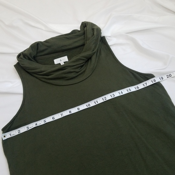 Lou & Grey Sleeveless Cowl Neck Top Medium Green - Picture 7 of 8